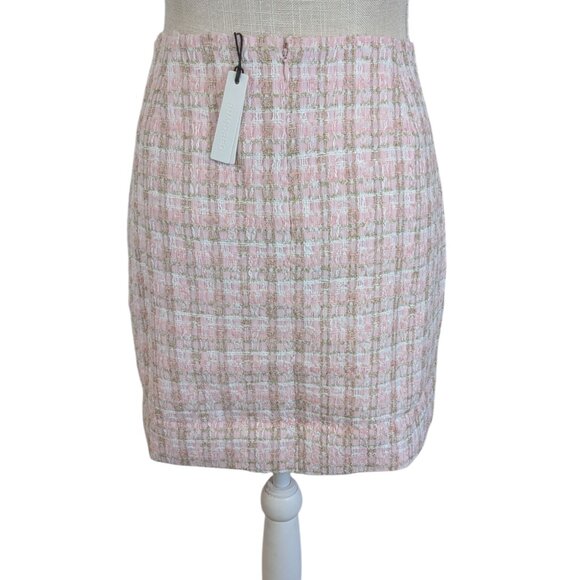 Anthropologie Rumored Coco Pink Tweed Mini Skirt - Picture 7 of 7